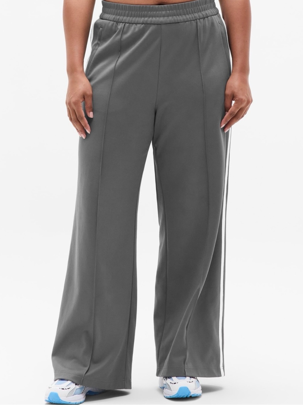 Wide-Leg Track Pants in Gray